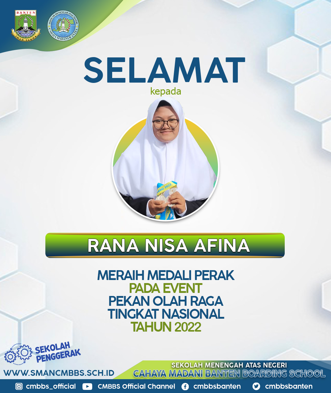 Rana Nisa Afina Raih Medali Perak Cab. Panahan POR Prov. Banten